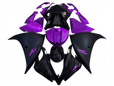Best 2012-2014 Yamaha R1 Motorcycle Fairings - Glossy Black Matte Black Purple