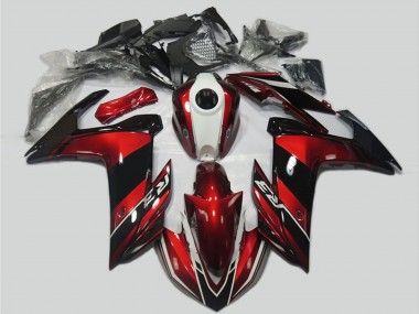 Best 2015-2018 Yamaha R3 Motorcycle Fairing Kits - Red White Glossy Black