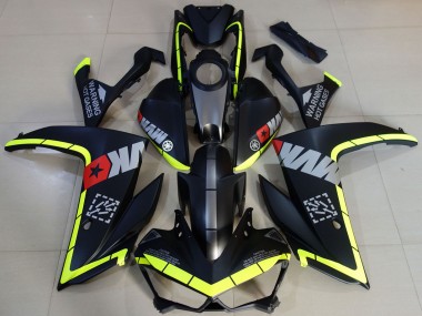 Best 2015-2018 Yamaha R3 Motorcycle Fairings - Yellow Grey Matte Black Star