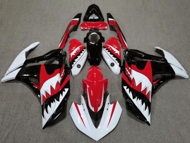 Best 2015-2018 Yamaha R3 Motorcycle Fairings - White Red Black Shark