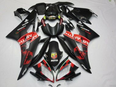 Best 2006-2007 Yamaha R6 Motorcycle Fairings - Matte Black Red Abarth Motul Michelin