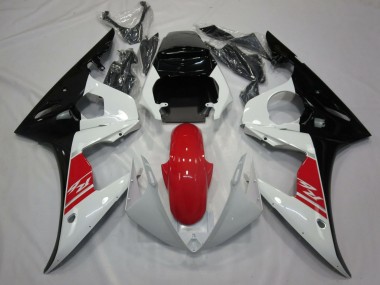 Best 2005 Yamaha R6 Motorcycle Fairing - White Red Black