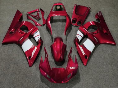 Best 1998-2002 Yamaha R6 Motorcycle Fairing - Red White