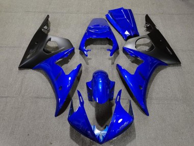 Best 2005 Yamaha R6 Motorcycle Fairings - Blue Matte Black