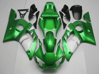 Best 1998-2002 Yamaha R6 Motorcycle Fairings - Green White