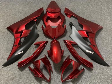 Best 2006-2007 Yamaha R6 Motorcycle Fairings - Red Matte Black
