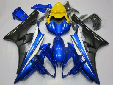 Best 2006-2007 Yamaha R6 Motorcycle Fairings - Yellow Blue White Matte Black Motul