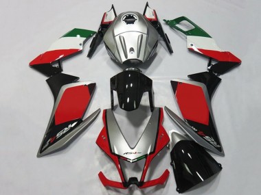 Best 2012-2018 Aprilia RS4 125 Motorcycle Fairings - Silver Red Glossy Black