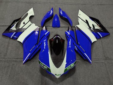 Best 2015-2020 Ducati 959 1299 Motorcycle Fairings - Blue White Glossy Black Unibat Flex-Box OEM Style