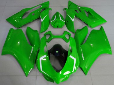 Best 2011-2014 Ducati 1199 Motorcycle Fairings - Glossy Green White