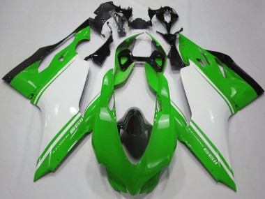 Best 2011-2014 Ducati 1199 Motorcycle Fairings - Glossy Green White Black