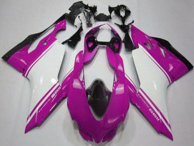 Best 2011-2014 Ducati 1199 Motorcycle Fairings - Pink White Black