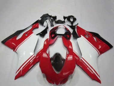 Best 2011-2014 Ducati 1199 Motorcycle Fairings - White Red Black OEM Style