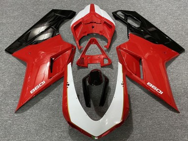 Best 2007-2014 Ducati 1098 Motorcycle Fairings - White Red Black