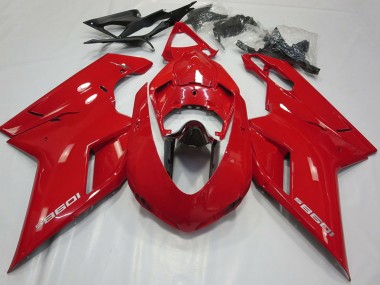 Best 2007-2014 Ducati 1098 Motorcycle Fairings - Glossy Red Glossy Black