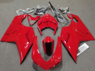 Best 2007-2014 Ducati 848 1098 1198 Motorcycle Fairings - Glossy Red Plain