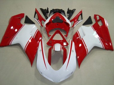 Best 2007-2014 Ducati 848 1098 1198 Motorcycle Fairings - White Red
