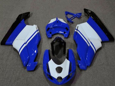 Best 2003-2004 Ducati 749 999 Motorcycle Fairings - White Blue Glossy Black