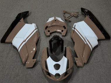 Best 2003-2004 Ducati 749 999 Motorcycle Fairings - White Brown Glossy Black