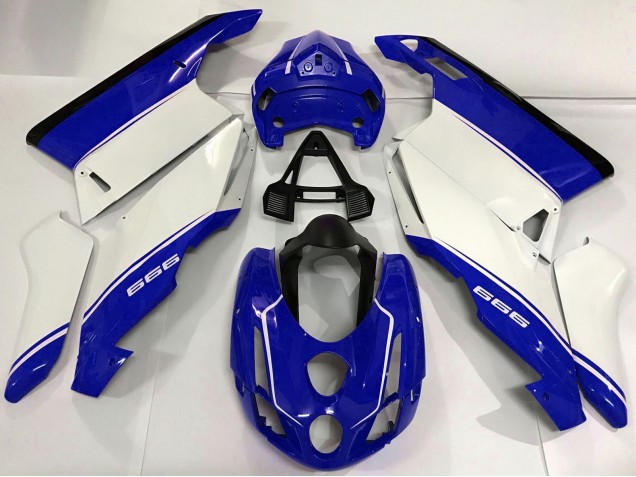 2003-2004 Ducati 999 Motorcycle Fairings - White Blue Black