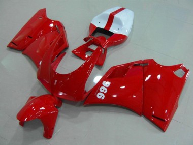 Best 1993-2005 Ducati 996 Motorcycle Fairings - Glossy Red White