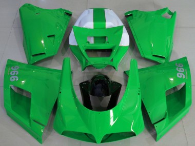 Best 1993-2005 Ducati 996 Motorcycle Fairings - Glossy Green White