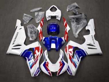 Best 2020-2023 Honda CBR1000RR-R Motorcycle Fairing Kits - White Red Blue HRC