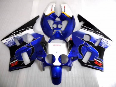 Best 1987-1989 Honda CBR400RR NC23 Motorcycle Fairings - White Yellow Blue Glossy Black Corona Motul
