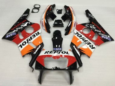 Best 1987-1989 Honda CBR400RR NC23 Motorcycle Fairing - Orange White Red Glossy Black Repsol HRC