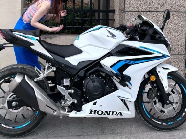 Best 2022 Honda CBR400R Motorcycle Fairings - White Blue
