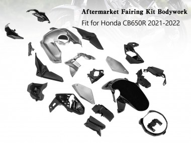 Best 2019-2022 Honda CB650R Motorcycle Fairings - Silver Black