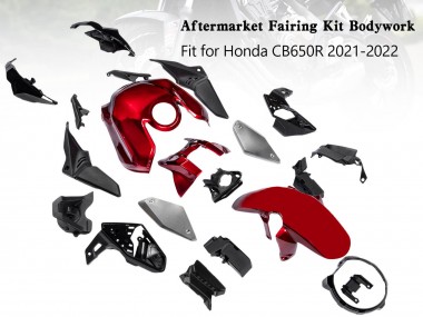Best 2019-2022 Honda CB650R Motorcycle Fairings - Black Red
