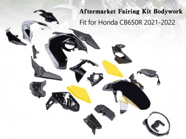 Best 2019-2022 Honda CB650R Motorcycle Fairings - Black Yellow