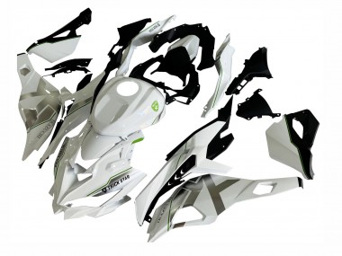 Best 2019-2025 Kawasaki ZX25R ZX-25R Motorcycle Fairings - White Silver Green Black Trick Star
