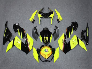 Best 2015-2016 Kawasaki Z250/Z300 Motorcycle Fairings - Yellow Glossy Black Monster