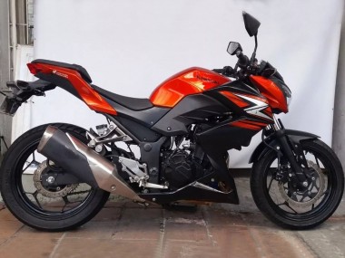 Best 2015-2016 Kawasaki Z250/Z300 Motorcycle Fairings - Orange Red Matte Black