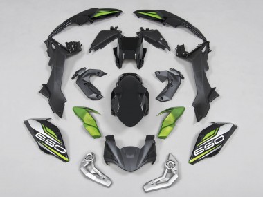 Best 2017-2019 Kawasaki Ninja Z650 Motorcycle Fairings - Black Green Silver