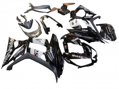 Best 2010-2016 Kawasaki Z1000SX Motorcycle Fairings - Glossy Black Gold White Mobil West