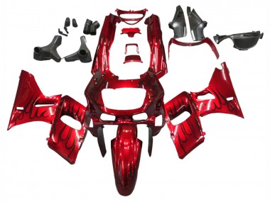 Best 1993-2007 Kawasaki ZZR400 Motorcycle Fairings - Red Black Flame