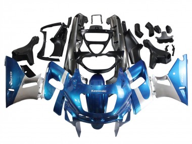 Best 1993-2007 Kawasaki ZZR400 Motorcycle Fairings - Blue Silver Black