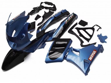 Best 1993-2007 Kawasaki ZZR400 Motorcycle Fairings - Blue Black Red Motul