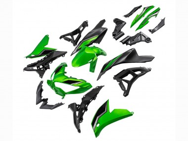 Best 2022-2025 Kawasaki Versys 650 Motorcycle Fairings - Green Glossy Black