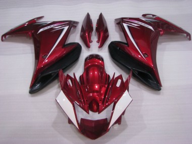 Best 2009-2015 Yamaha FZ6R Motorcycle Fairings - Red White Black