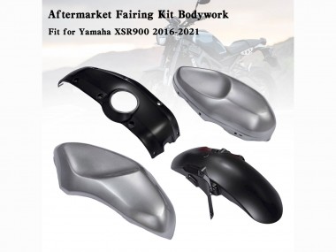 Best 2016-2021 Yamaha XSR900 Motorcycle Fairings - Black Grey