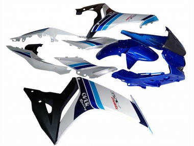 Best 2017-2020 Suzuki GSX250R Motorcycle Fairings - White Blue Black Racing