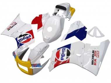Best 1984-1987 Suzuki RG400 RG500 RG400/500 Motorcycle Fairings - White Red Blue Yellow Motul Michelin Pepsi