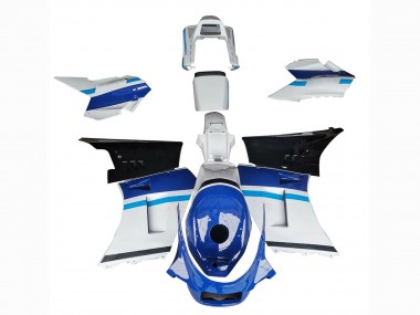 Best 1984-1987 Suzuki RG400 RG500 RG400/500 Motorcycle Fairings - White Blue Black
