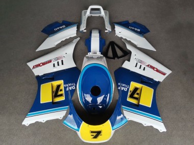Best 1984-1987 Suzuki RG400 RG500 RG400/500 Motorcycle Fairings - White Blue Yellow 7
