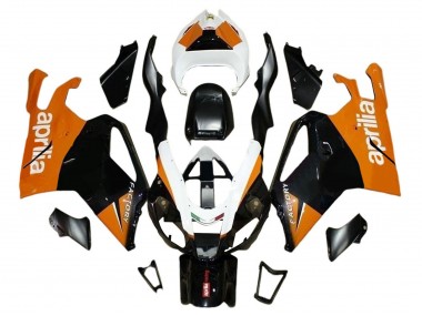 Best 2003-2006 Aprilia RSV1000 Motorcycle Fairings - Black Orange White