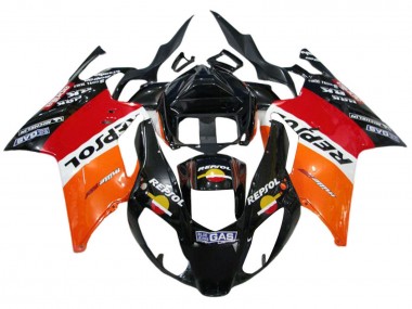 Best 2003-2006 Aprilia RSV1000 Motorcycle Fairings - Orange White Red Black Repsol